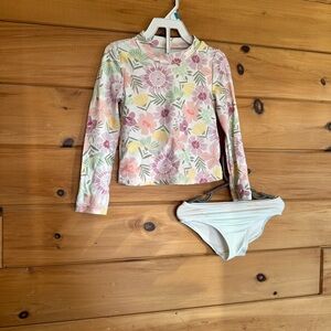 Carter's Pink Floral Kids Swim Rashguard Set